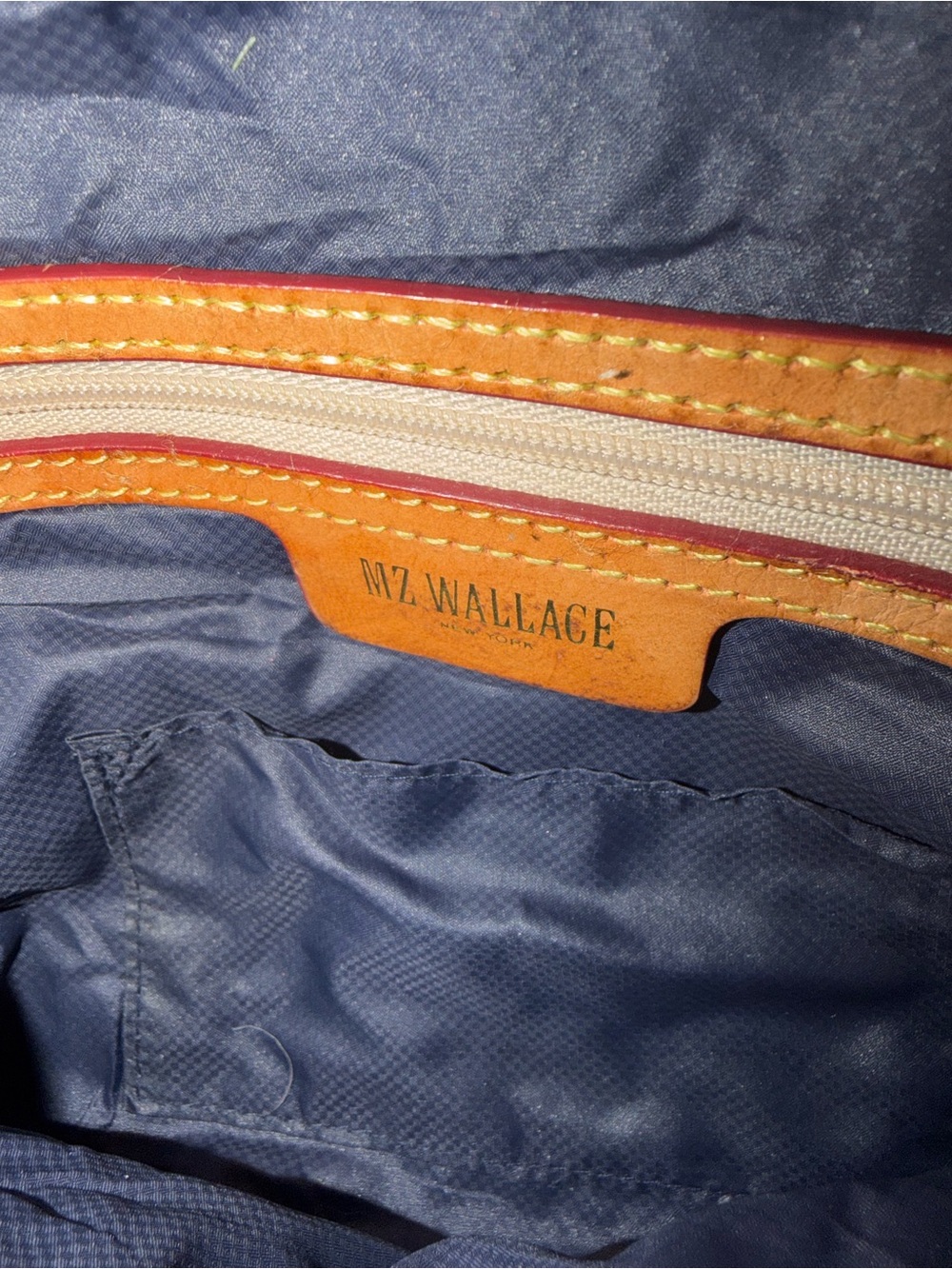MZ WALLACE Crosby Swing Crossbody Navy with Gold Hardware - Picture 6 of 7